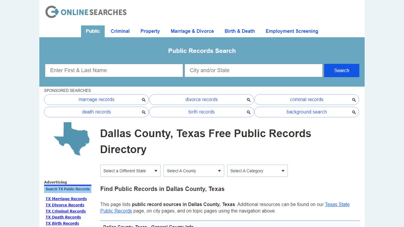 Dallas County, Texas Public Records Directory